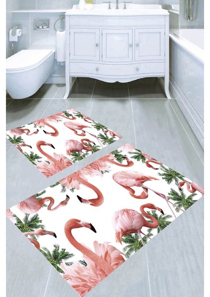 Kaymaz Taban Yıkanabilir 2'li Banyo Paspası (50X60 cm - 60X100 Cm) BRC5252
