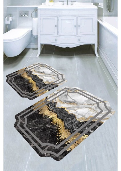 Kaymaz Taban Yıkanabilir 2'li Banyo Paspası (50X60 cm - 60X100 Cm) BRC5284
