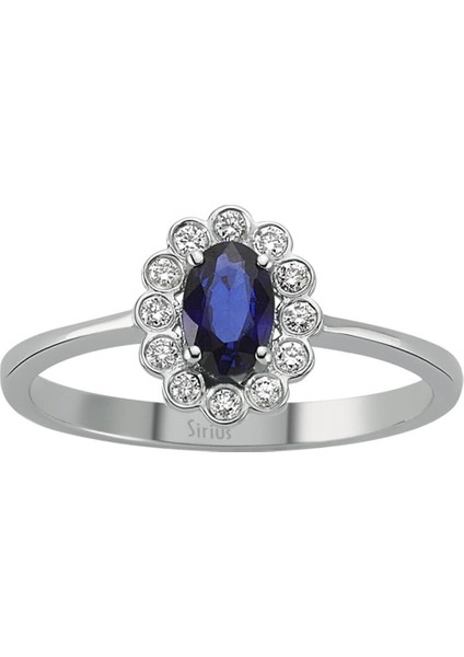 Pırlanta ve Oval Safir Taşlı Anturaj Yüzük 0417R0113