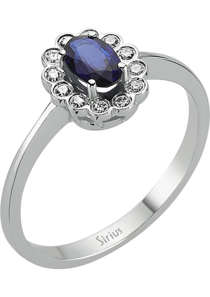 Pırlanta ve Oval Safir Taşlı Anturaj Yüzük 0417R0113 fiyatları