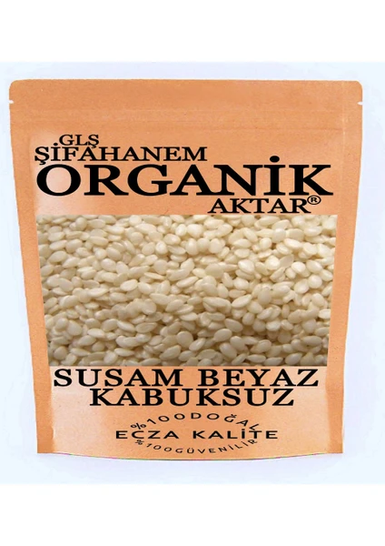 GLŞ Şifahanem Organik Aktar Beyaz Susam 1 kg Yağı Alınmamış Ecza Kalite