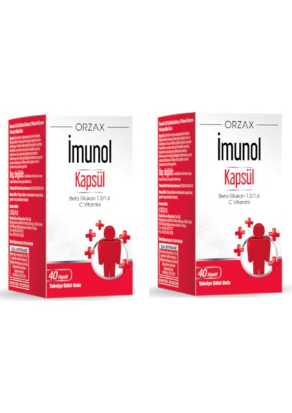 Beta Glukan 1,3/1,6 ve C Vitamini Içeren Imunol 40 Kapsül X2 Adet