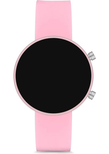 LED Watch Toz Pembe Renk Dijital Bayan Yetişkin Kız Çocuk Kol Silikon Saati ST-303560