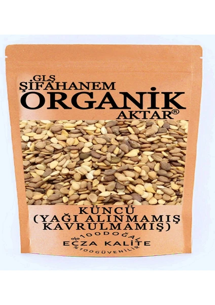 GLŞ Şifahanem Organik Aktar Küncü 1 kg Yağı Alınmamış Ecza Kalite Susam Küncü