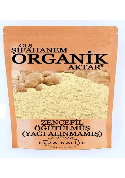 GLŞ Şifahanem Organik Aktar Zencefil Toz 1 kg Yağı Alınmamış Ecza Kalite Öğütülmüş