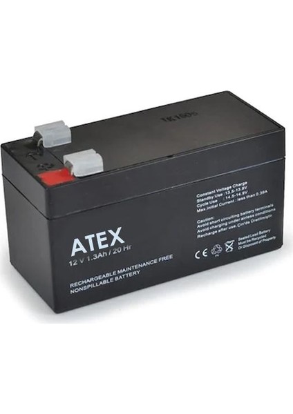 Akü 12V 1.3A (10X5X4.3CM) Atex