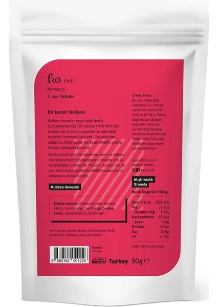 Atıştırmalık Granola 50 gr fiyatları