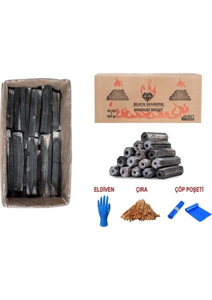 Black Dıamond Press Briket Doğal Taş Fırın Mangal Kömürü 30 Kg ( A++ Kalite ) 3 Saat Yanma