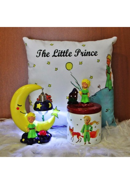 Küçük Prens Işıklı Biblo Puf Yastık Kalemlik 3'lü Hediye