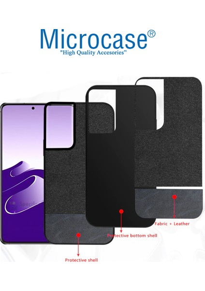 Samsung Galaxy S21 Ultra Fabrik Serisi Kumaş ve Deri Desen Kılıf - Siyah indirimleri