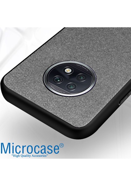 Xiaomi Redmi Note 9t Fabrik Serisi Kumaş ve Deri Desen Kılıf - Gri fiyatları