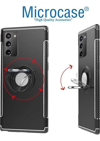 Samsung Galaxy Note 20 Yüzük Standlı Armor Silikon Kılıf - Siyah fırsatları