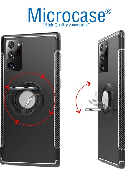 Samsung Galaxy Note 20 Ultra Yüzük Standlı Armor Silikon Kılıf - Siyah fırsatları