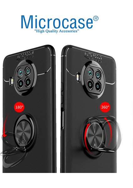 Xioami Mi 10I Focus Serisi Yüzük Standlı Silikon Kılıf - Siyah fiyatları