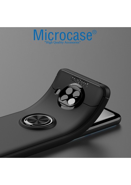 Xioami Mi 10I Focus Serisi Yüzük Standlı Silikon Kılıf - Siyah fırsatları