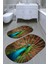 Tavus Kuşu Kaymaz Taban Yıkanabilir 2'li Desenli Banyo Paspası (50X60 cm - 60X100 Cm) 1