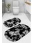 Gölge Desenli Kaymaz Taban Yıkanabilir 2'li Desenli Banyo Paspası (50X60 cm - 60X100 Cm) 1