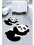 Uykucu Panda Desenli Kaymaz Taban Yıkanabilir 2'li Desenli Banyo Paspası (50X60 cm - 60X100 Cm) 1
