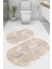 Gölgeli Eskitme Desenli Kaymaz Taban Yıkanabilir 2'li Desenli Banyo Paspası (50X60 cm - 60X100 Cm) 1