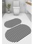 Düz Çizgili Kaymaz Taban Yıkanabilir 2'li Desenli Banyo Paspası (50X60 cm - 60X100 Cm) 1