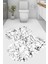 Boyalı Fırça Desenli Kaymaz Taban Yıkanabilir 2'li Desenli Banyo Paspası (50X60 cm - 60X100 Cm) 1