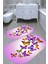 Renkli Kelebek Desenli Kaymaz Taban Yıkanabilir 2'li Desenli Banyo Paspası (50X60 cm - 60X100 Cm) 1