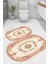 Otantik Motifli Kaymaz Taban Yıkanabilir 2'li Desenli Banyo Paspası (50X60 cm - 60X100 Cm) 1