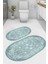 Mavi Düşler Tasarımlı Kaymaz Taban Yıkanabilir 2'li Desenli Banyo Paspası (50X60 cm - 60X100 Cm) 1