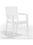 Beyaz Novussi Liverno Rattan Masa Koltuk Takımı 90X150 Camlı Masa 3