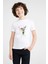 Watercolor Hummingbird Baskılı Unisex Çocuk Beyaz T-Shirt 1