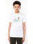 Watercolor Bicycle Baskılı Unisex Çocuk Beyaz T-Shirt 1
