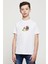 Çiçek Sanat Soyut Suluboya Baskılı Unisex Çocuk Beyaz T-Shirt 1