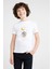 Fil ve Tavşan Baskılı Unisex Çocuk Beyaz T-Shirt 1
