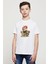 Kedicik ve Baykuş Fotoğrafm Makinesi Camera Baskılı Unisex Çocuk Beyaz T-Shirt 1