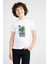 Basketci Spor Basketbol Baskılı Unisex Çocuk Beyaz T-Shirt 1