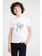 Watercolor Bicycle Baskılı Unisex Çocuk Beyaz T-Shirt 1