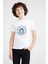 Astronomi Moon Baskılı Unisex Çocuk Beyaz T-Shirt 1