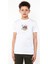 Gri Baykuş Müzik Dinleme Illüstrasyon Baykuş Baskılı Unisex Çocuk Beyaz T-Shirt 1