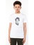 Charlie Chaplin Tipografi Baskılı Unisex Çocuk Beyaz T-Shirt 1