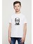 Frankenstein Baskılı Unisex Çocuk Beyaz T-Shirt 1