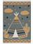 Çadır Desenli Çift Taraflı Yıkanabilir Saçaklı Dekoratif Dokuma Kilim Halı 1