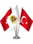 Üçlü Osmanlı Tuğrası Masa Bayrağı Takımı 1