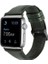 Apple Watch Nike 6 44MM Uyumlu Kordon Luxury Leather Hakiki Deri Saat Kordonu 44/zlu--Koyu Yeşil 1