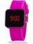 Pembe Kare Dijital LED Ekran Pembe Silikon Kordonlu Bayan Saat ST-303620 1