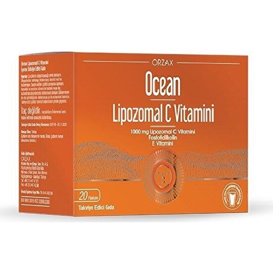 Orzax Ocean Lipozomal C Vitamini 1000 Mg 20 Flakon