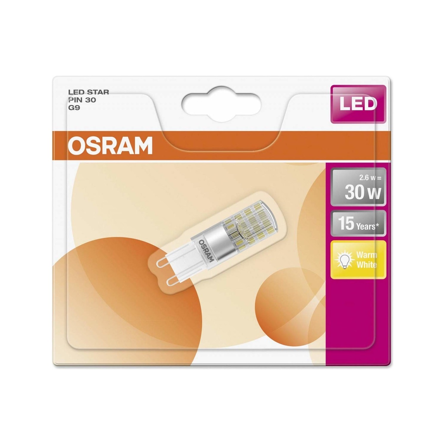 OSRAM LED STAR PIN 50 G9 320° 4000K cool white 4.8W wie 48W 