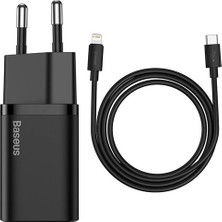 Baseus Super Si 1c 20W Hızlı Şarj Adaptörü + Type-C To Lightning iPhone Uyumlu 1m Şarj Kablosu TZCCSUP-B01