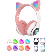 Ally 23M Kedi Kulak Kulaküstü Bluetooth 5.0 Kablosuz Kulaklık LED Işıklı