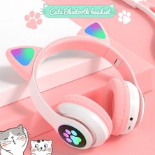 Ally 23M Kedi Kulak Kulaküstü Bluetooth 5.0 Kablosuz Kulaklık LED Işıklı