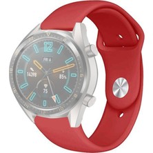 Ally 22 mm Gear S3 Watch 4 -Gt2 GT2E 46 mm Kayış,kordon Watch Active 2 22 mm Silikon Kayış Kordon Kırmızı